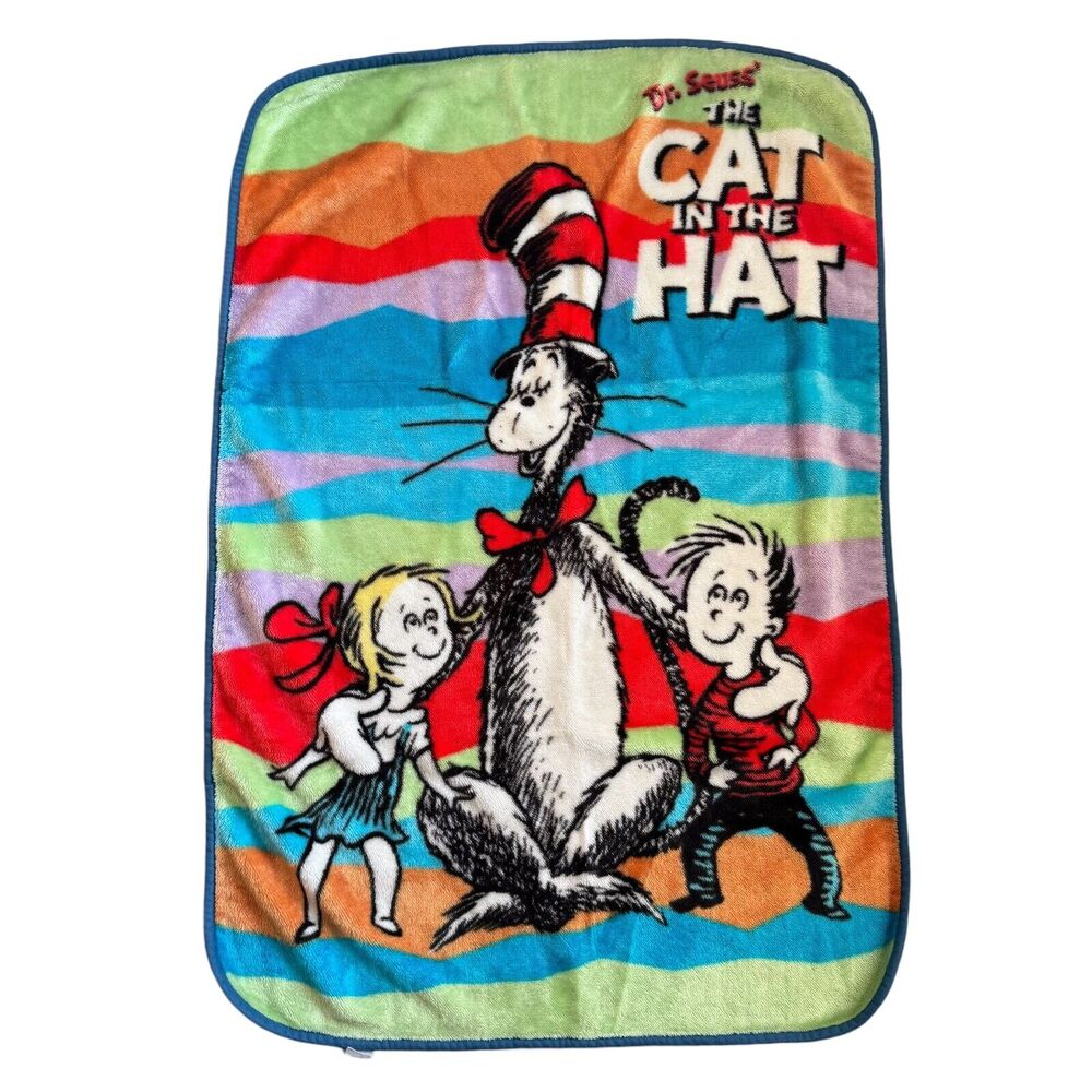 Vintage Dr. Seuss CAT IN THE HAT Throw Blanket